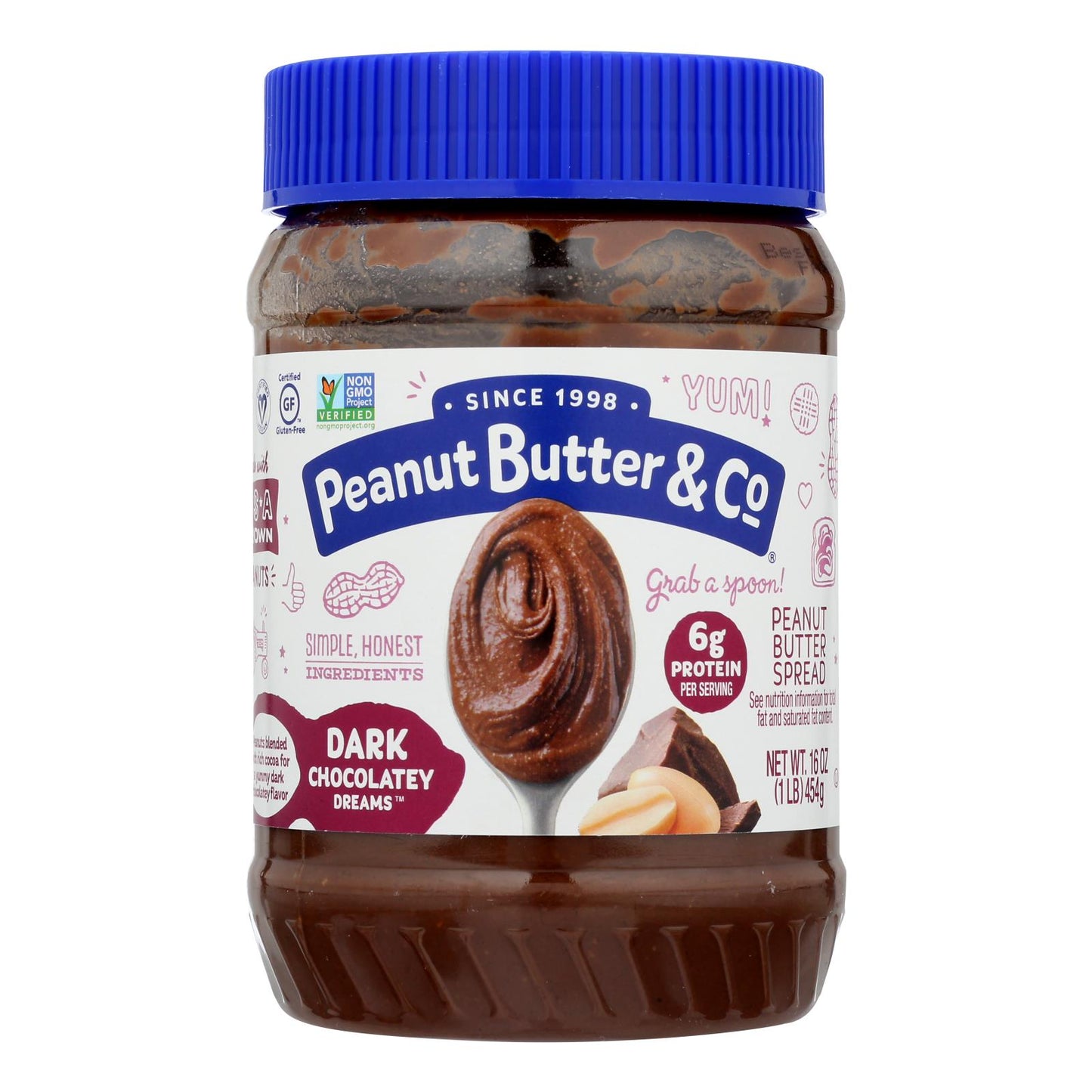 Peanut Butter And Co Peanut Butter - Dark Chocolate Dreams - Case Of 6 - 16 Oz.