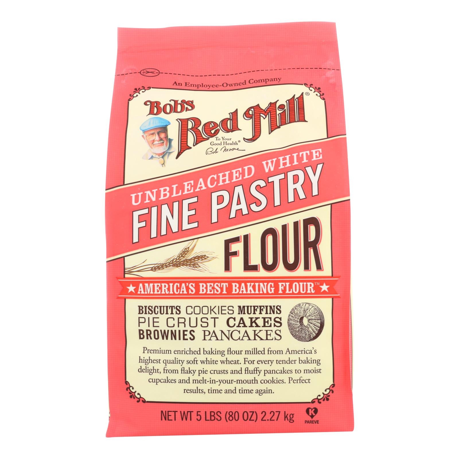 Bob's Red Mill - Unbleached White Fine Pastry Flour - 5 Lb - Case Of 4