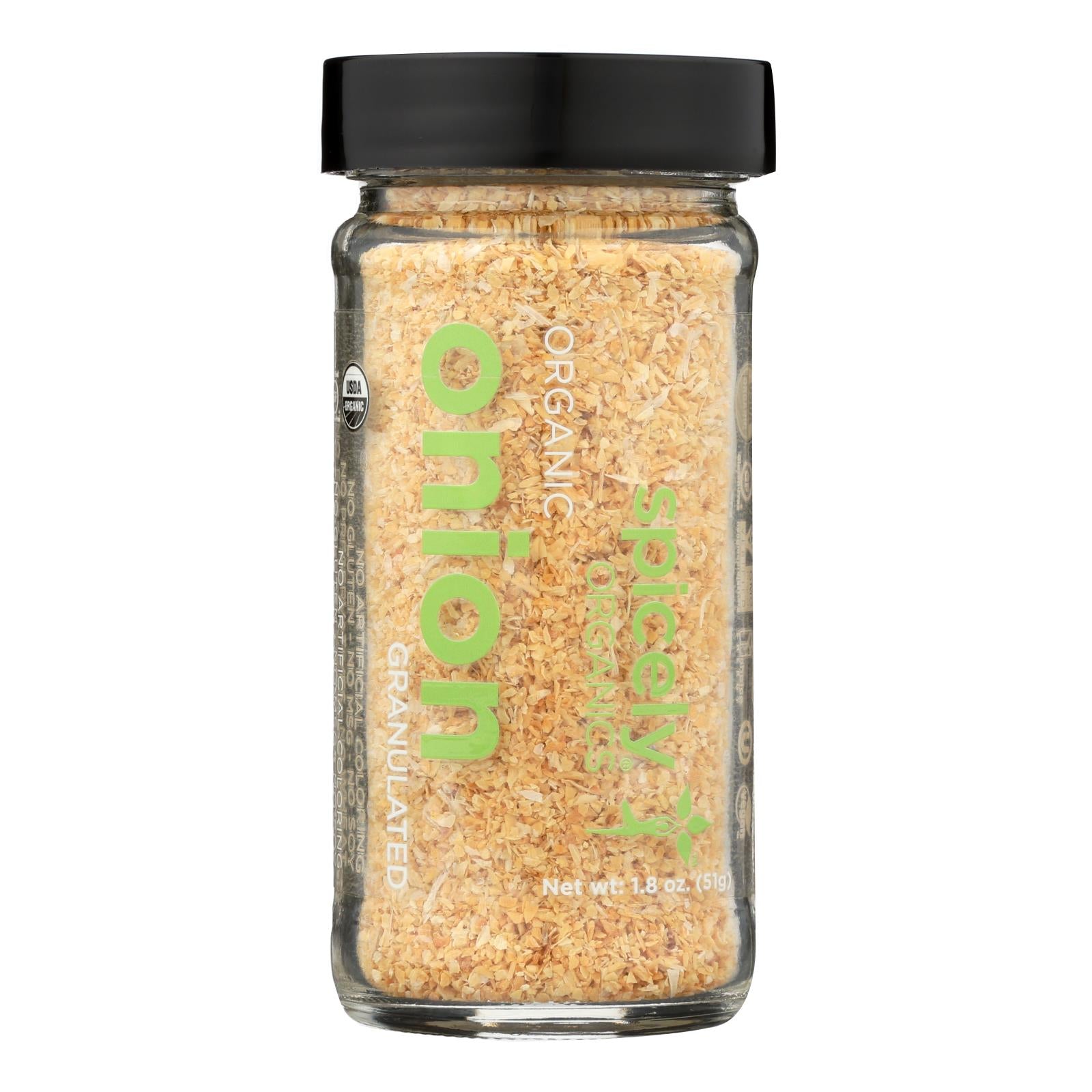 Spicely Organics - Organic Onion - Granulates - Case Of 3 - 1.8 Oz.