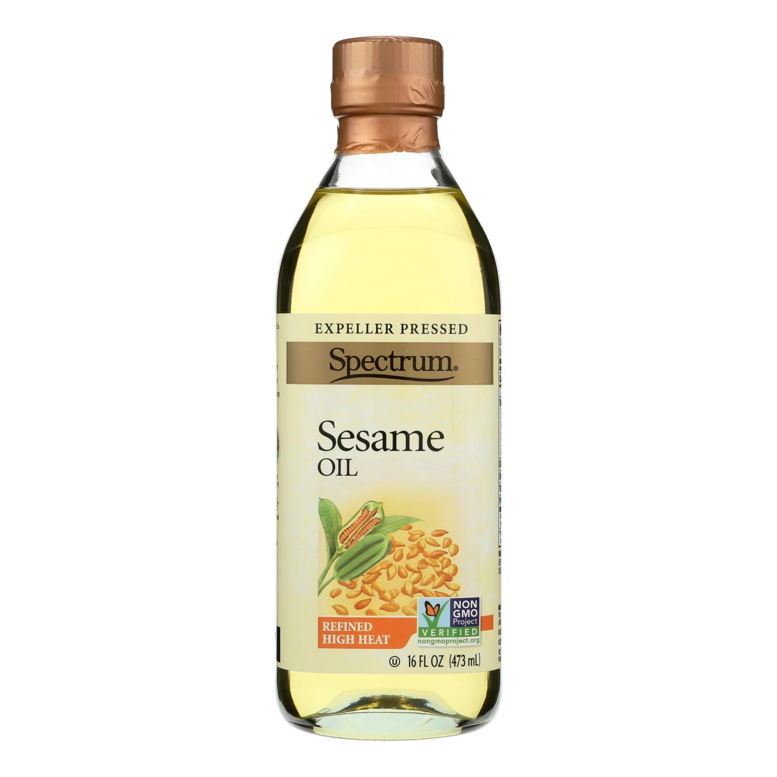 Spectrum Naturals Refined Sesame Oil - Case Of 12 - 16 Fl Oz.