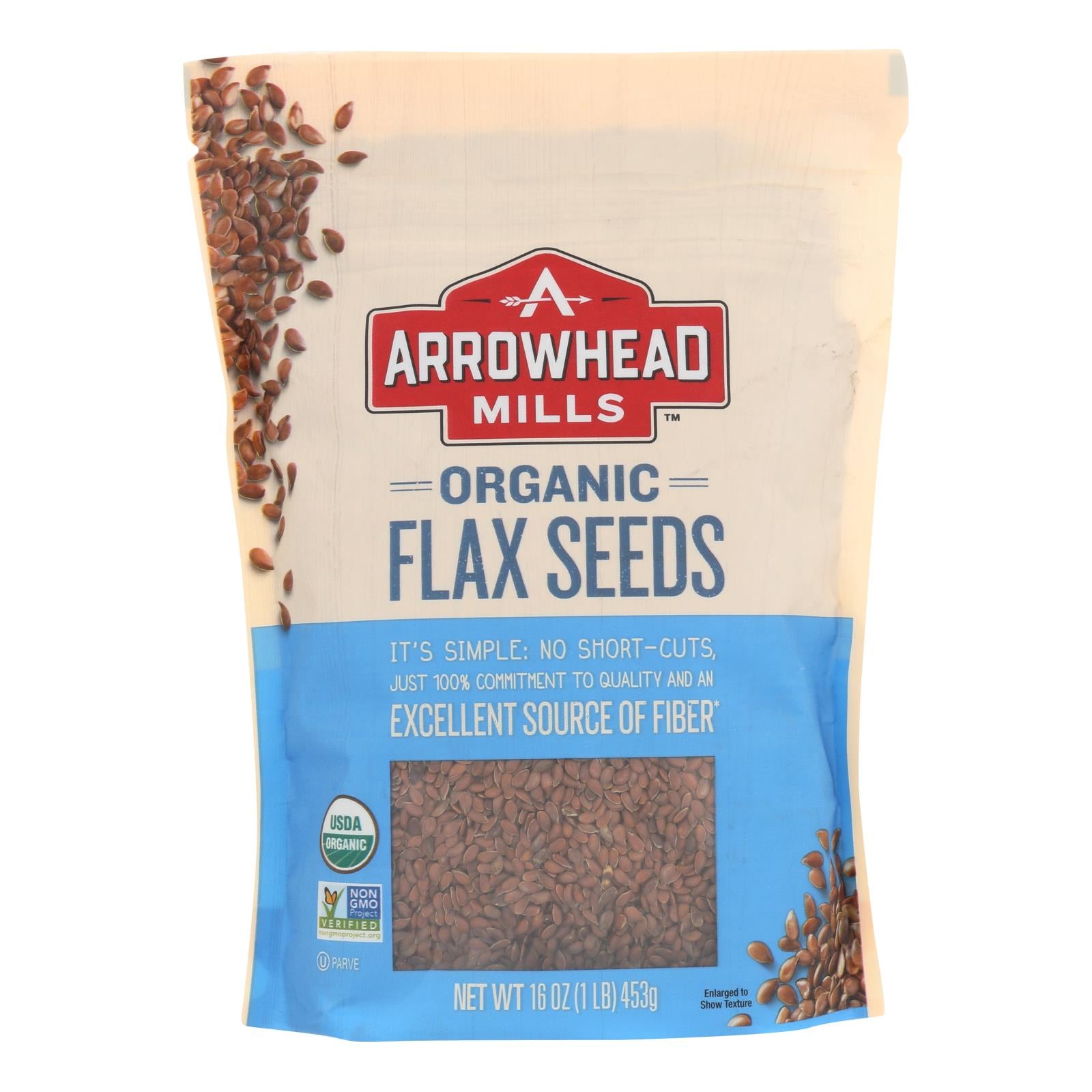 Arrowhead Mills - Organic Flax Seeds - Case Of 6 - 16 Oz.