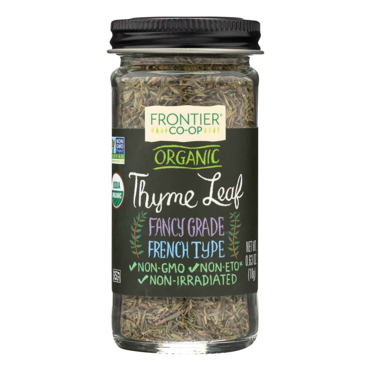 Frontier Herb Thyme Leaf - Organic - Whole - .8 Oz