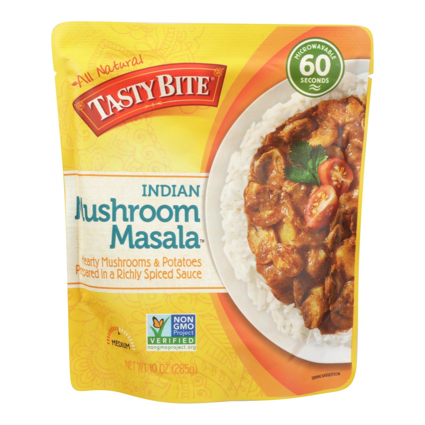 Tasty Bite Entree - Indian Cuisine - Mushroom Masala - 10 Oz - Case Of 6