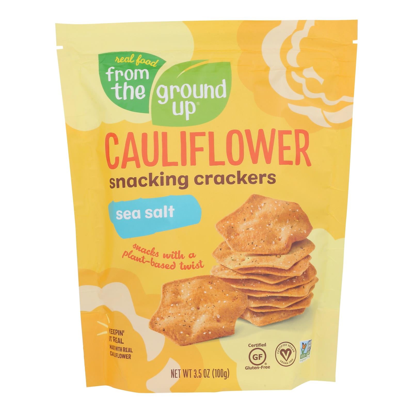 From The Ground Up Sea Salt Snacking Crackers - Case Of 6 - 3.5 Oz
