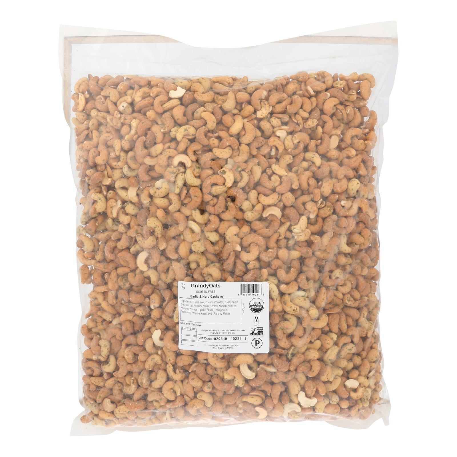 Grandy Oats Herb Cashews Garlic - Single Bulk Item - 10lb