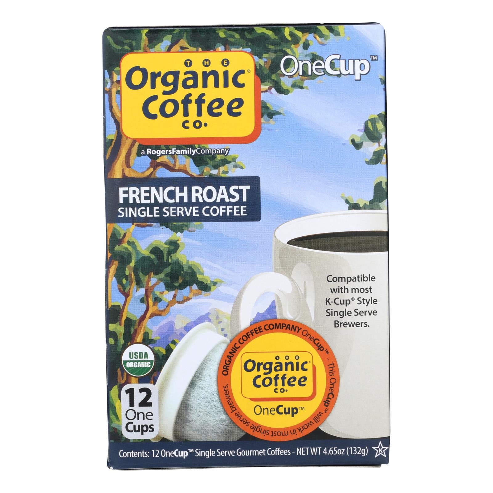 Organic Coffee Company Onecups - French Roast - Case Of 6 - 4.65 Oz.