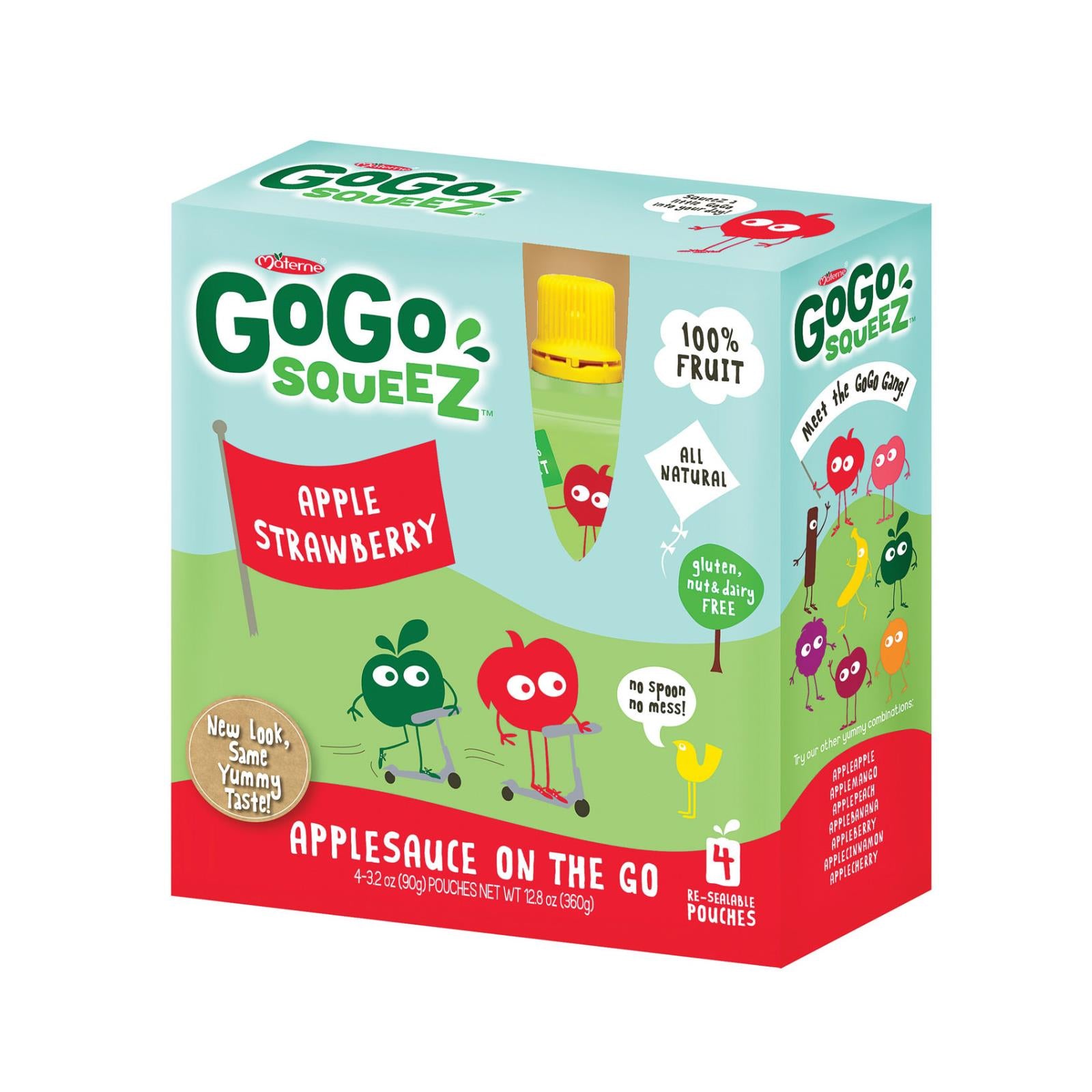 Gogo Squeeze Organic Applesauce - Apple Strawberry - Case Of 12 - 3.2 Oz.