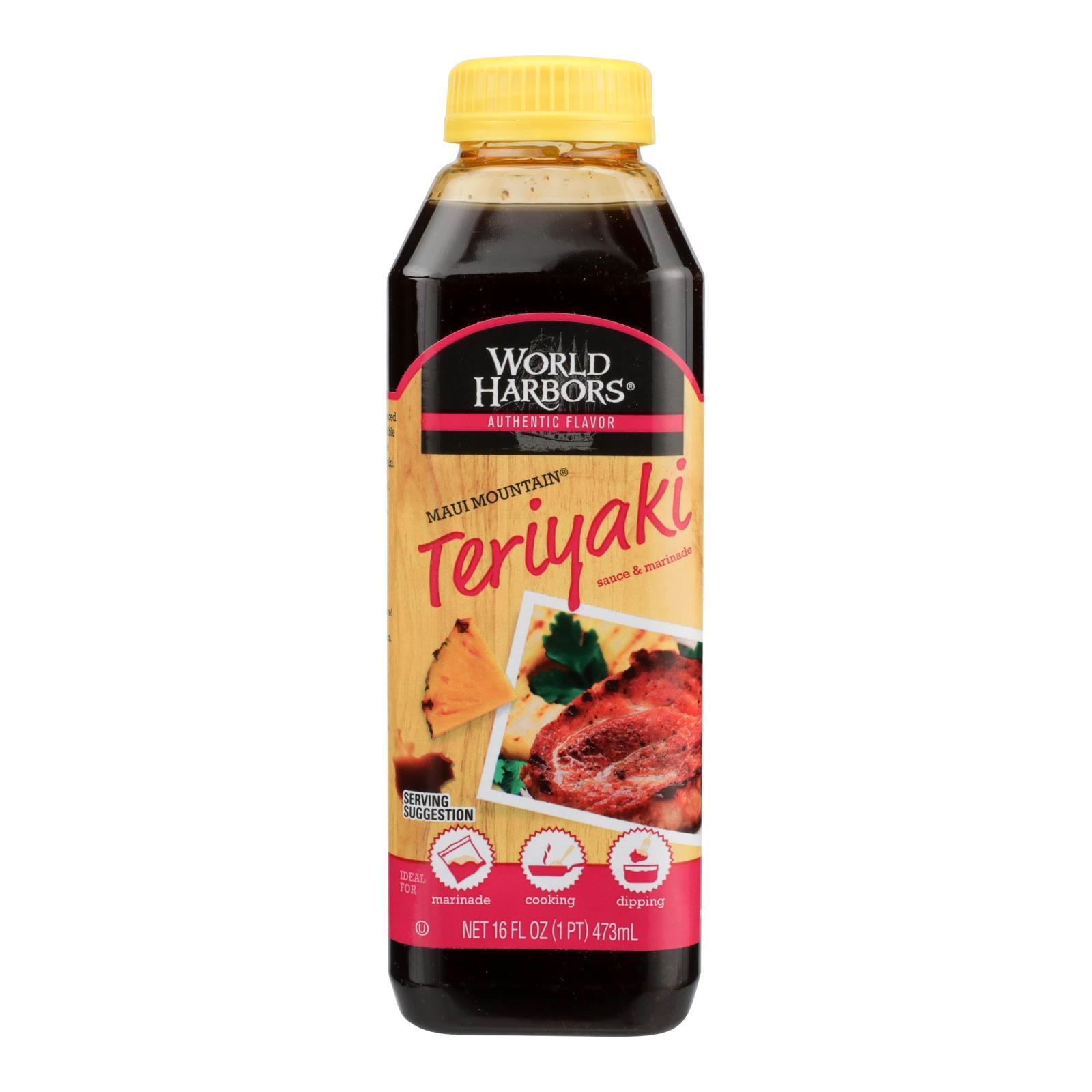 World Harbor Maui Mountain Teriyaki Marinade And Sauce - Case Of 6 - 16 Fl Oz.