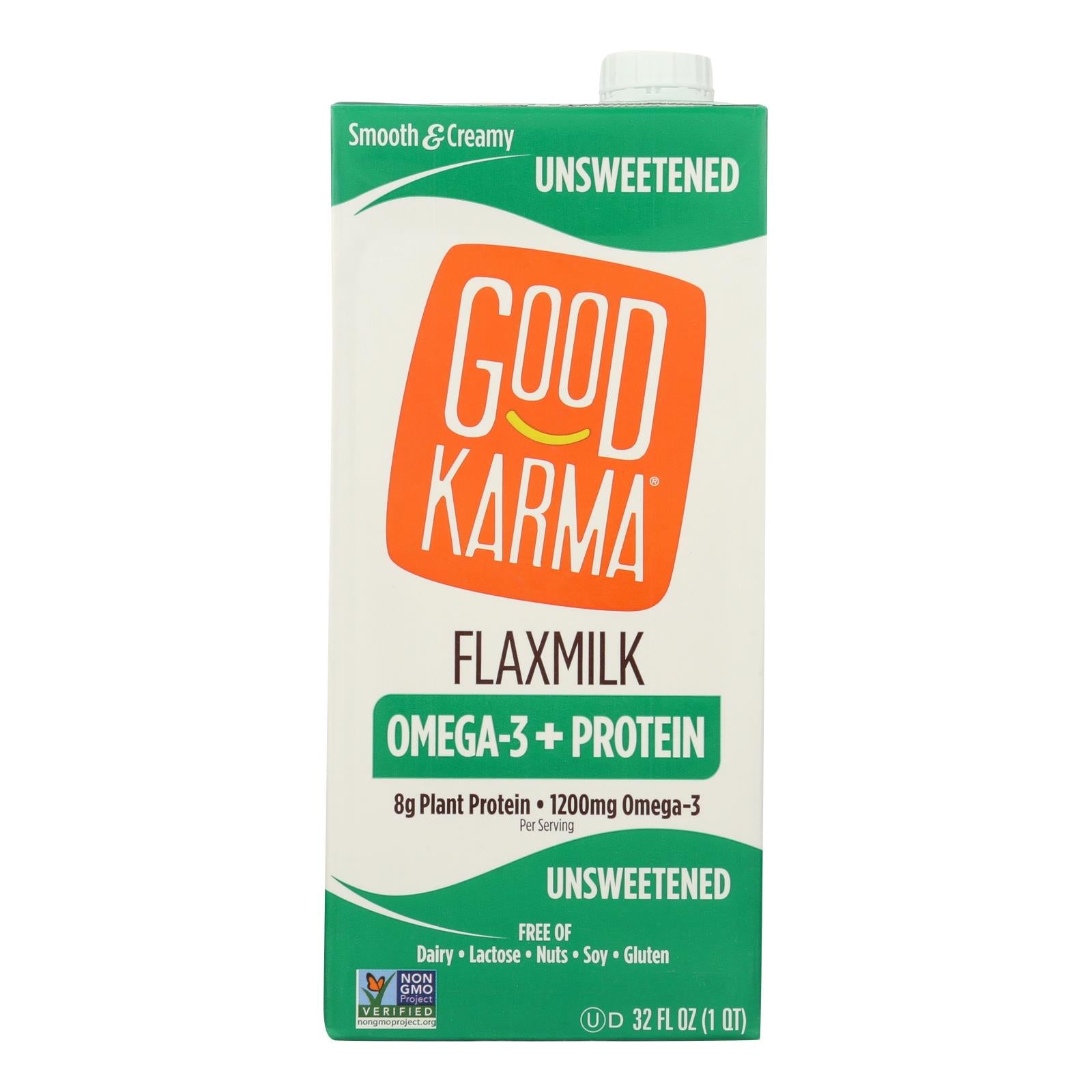 Good Karma Flax Milk - Protein - Vanilla - Case Of 6 - 32 Fl Oz