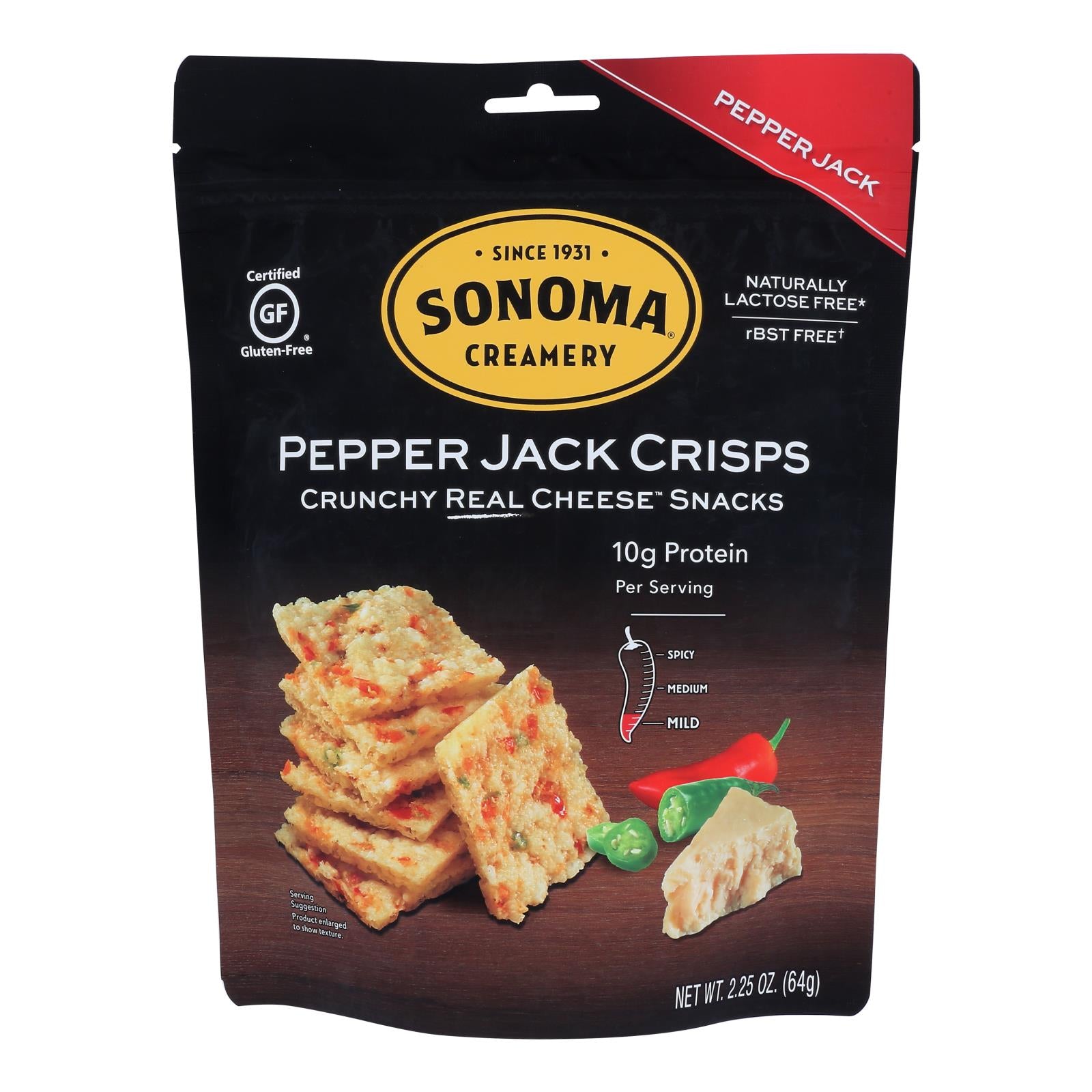 Sonoma Creamery - Cracker Pepperjack Crisp - Case Of 12 - 2.25 Oz