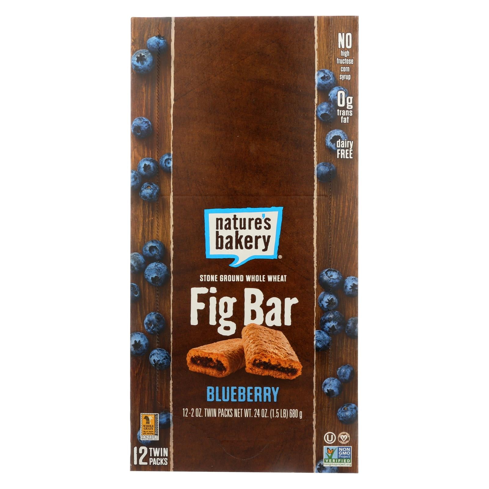 Nature's Bakery Stone Ground Whole Wheat Fig Bar - Blueberry - Case Of 12 - 2 Oz.