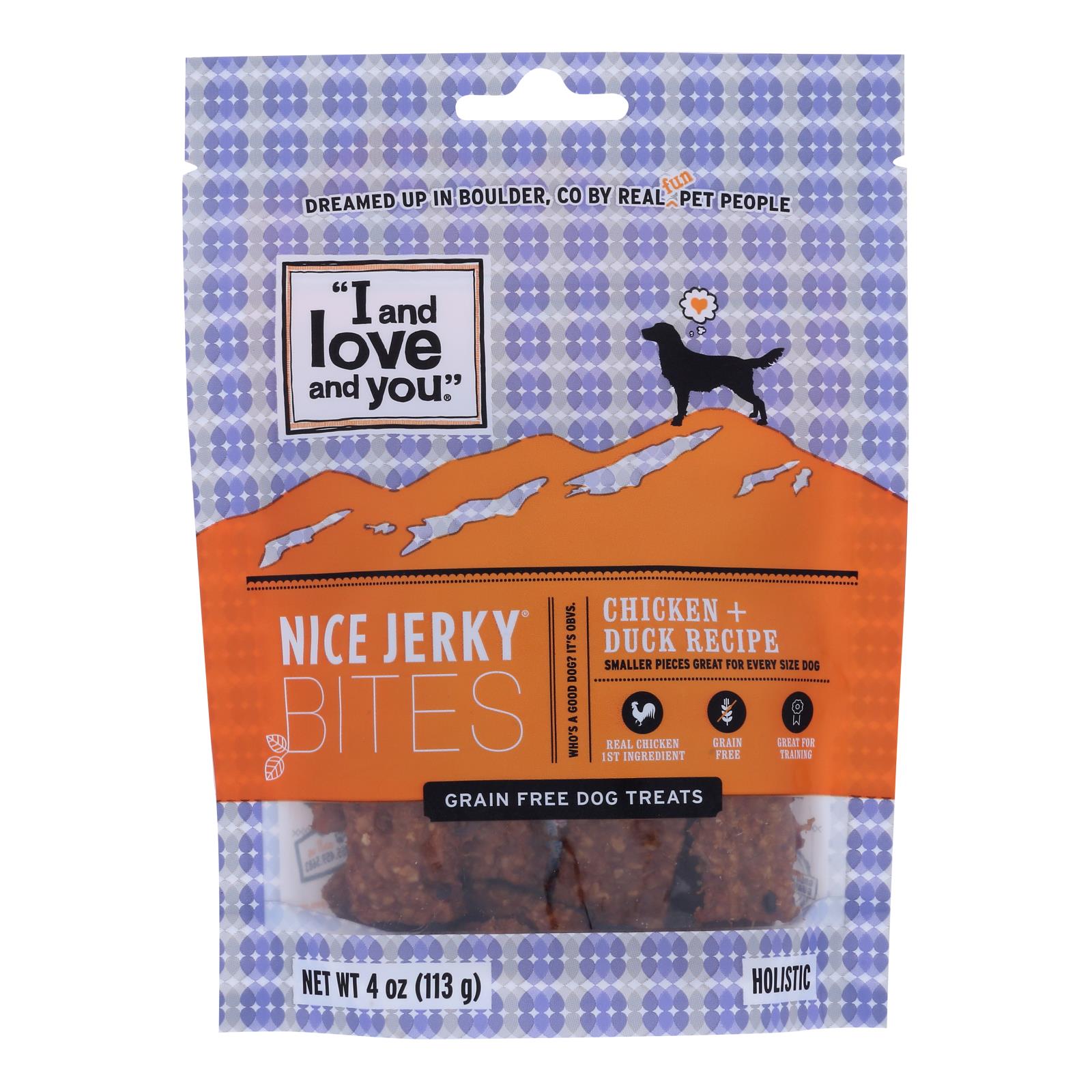 I And Love And You - Dog Treats Jrky Chkn&duck - Case Of 6 - 4 Oz