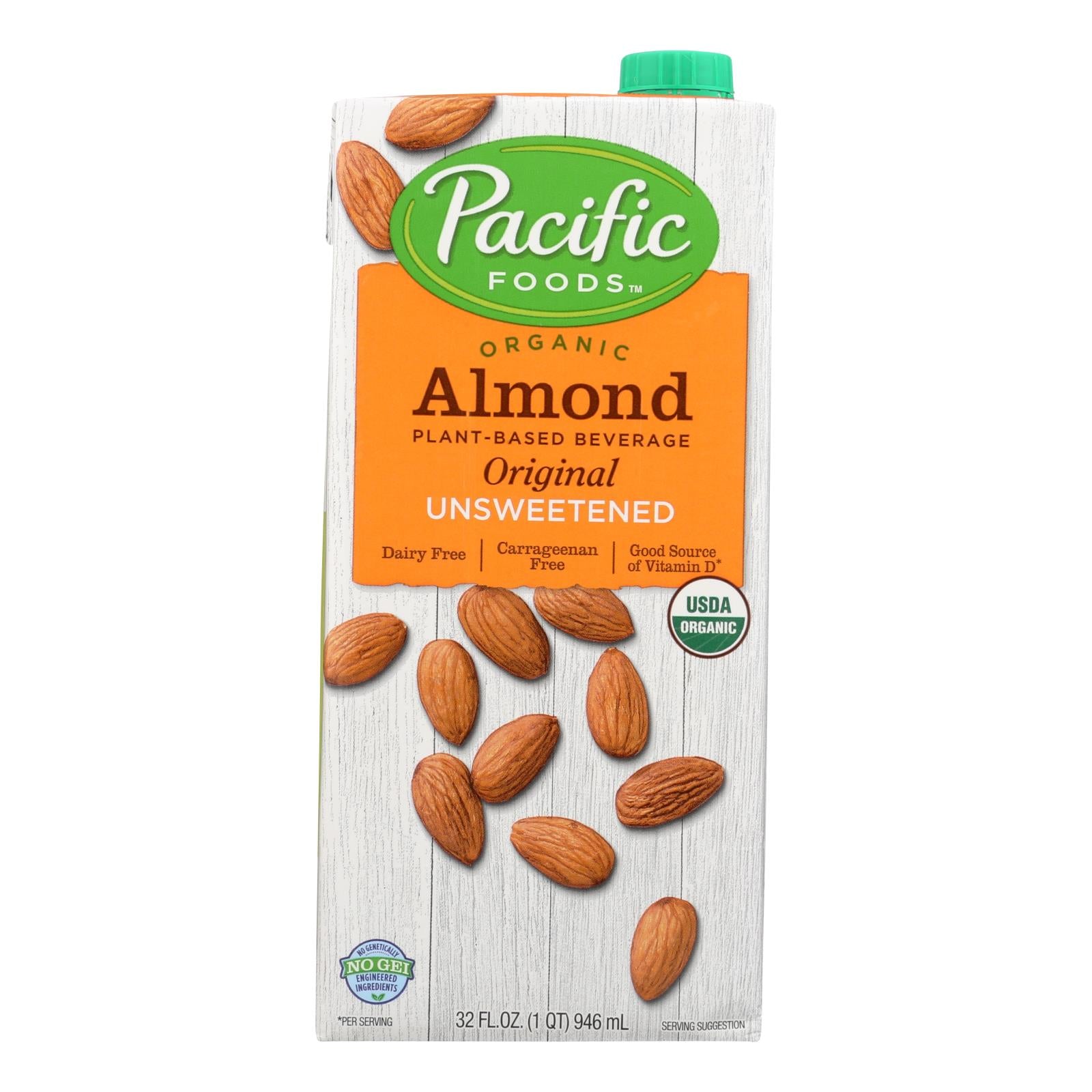 Pacific Natural Foods Almond Original - Unsweetened - Case Of 12 - 32 Fl Oz.