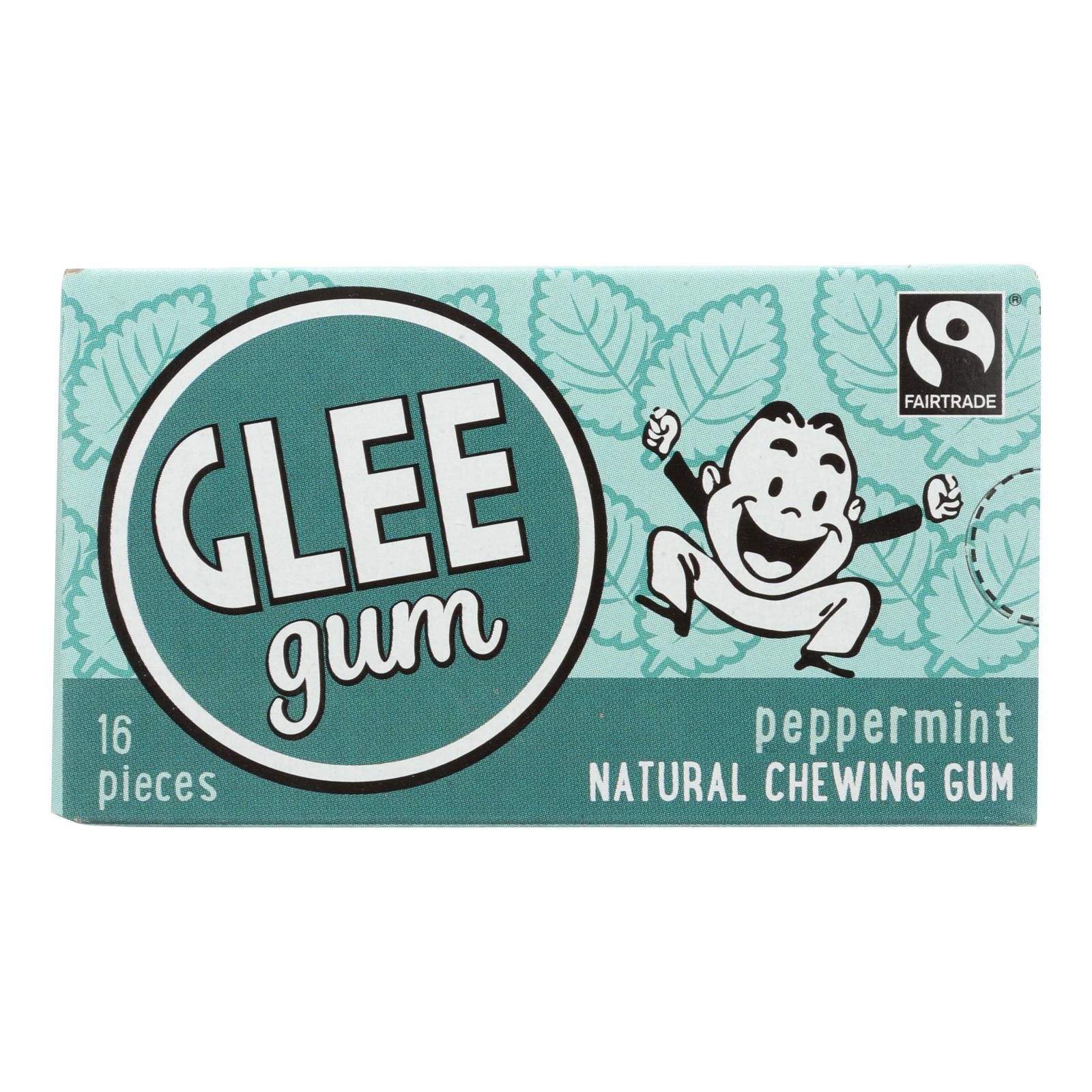 Glee Gum Chewing Gum - Peppermint - Case Of 12 - 16 Pieces