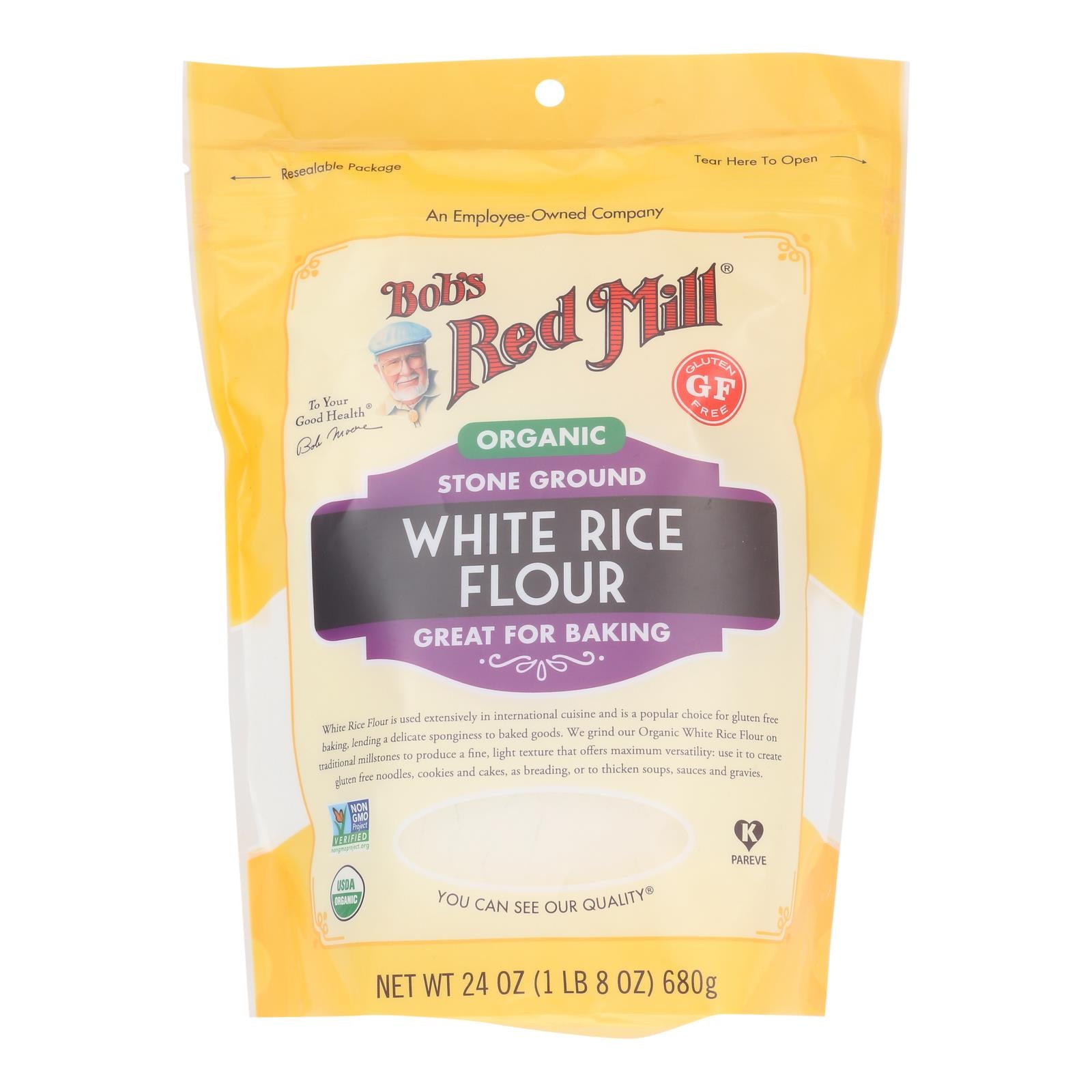 Bob's Red Mill - Flour White Rice - Case Of 4 - 24 Oz