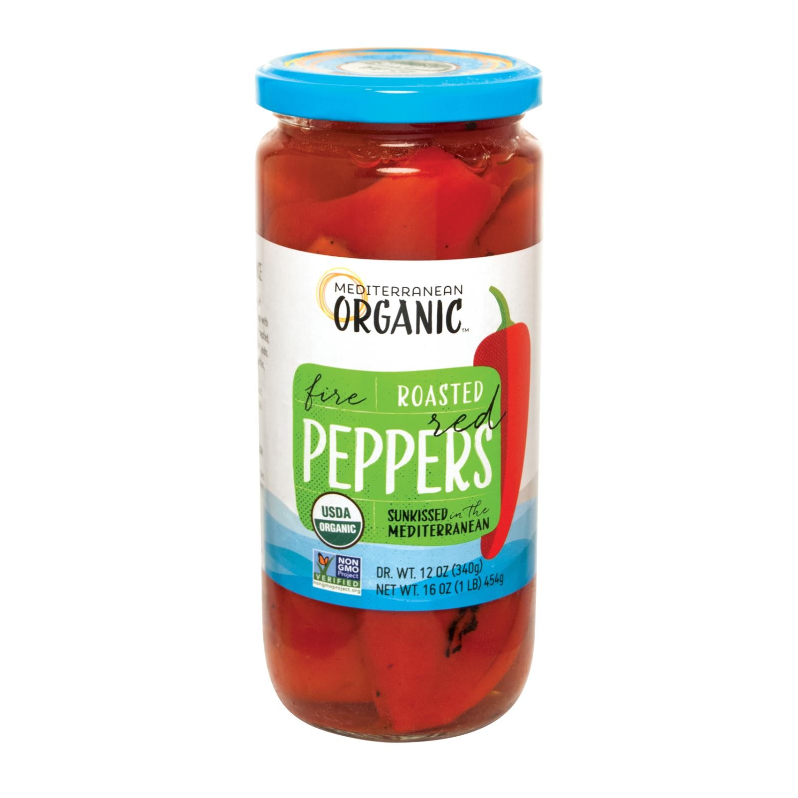 Mediterranean Organic Organic Fire Roasted Gourmet Red Peppers - Case Of 12 - 16 Oz