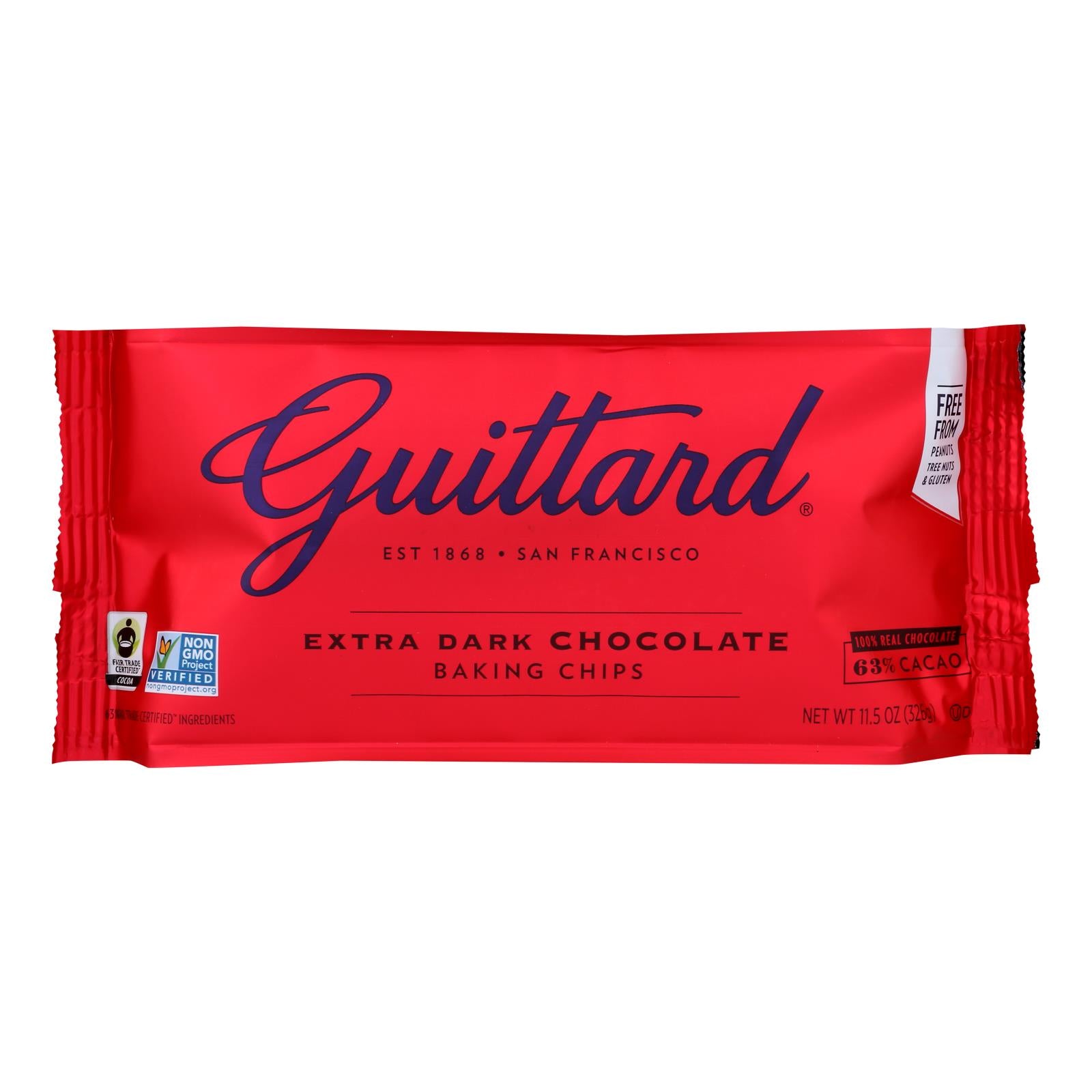 Guittard Chocolate Extra Dark - Chocolate Chip - Case Of 12 - 11.5 Oz.