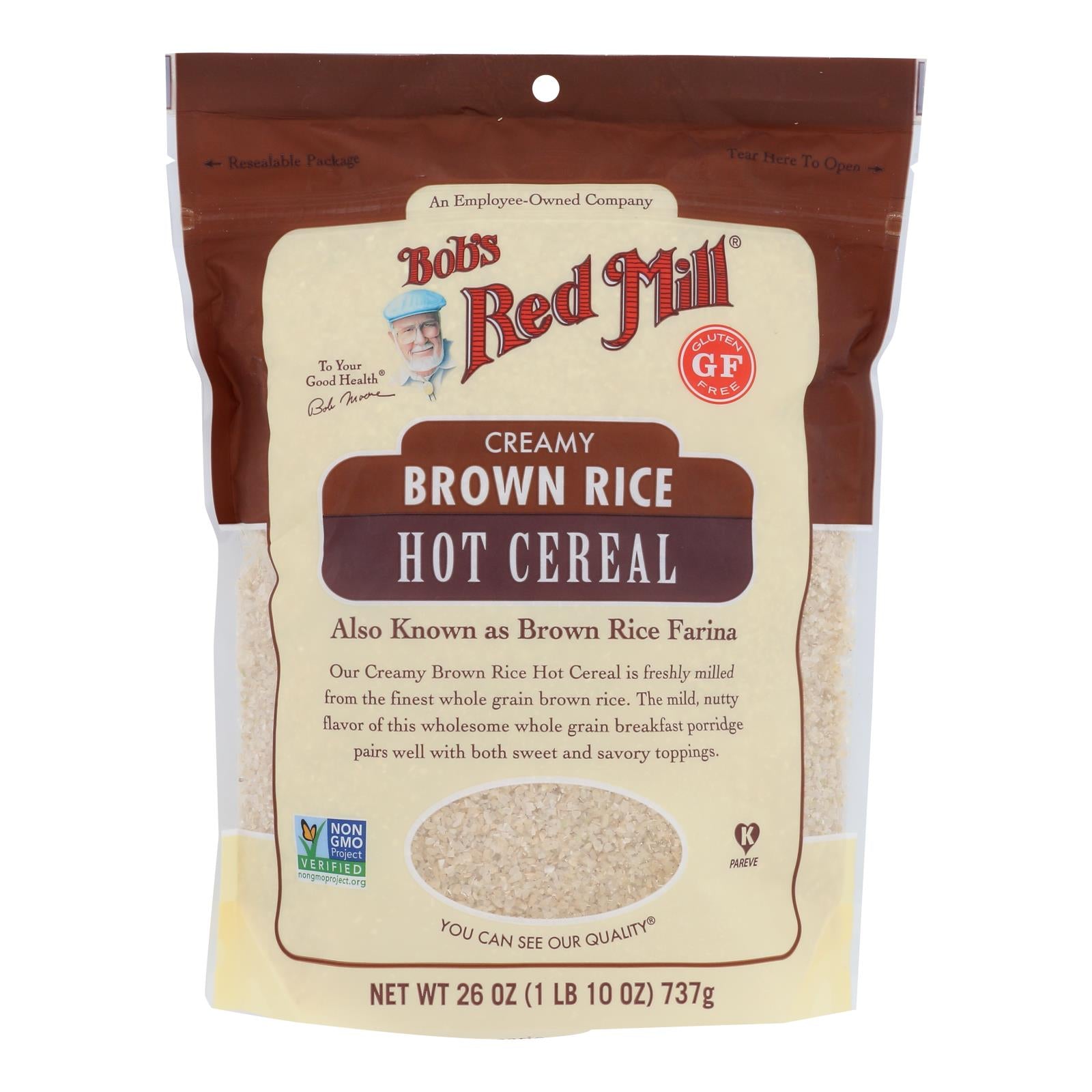 Bob's Red Mill - Farina Brown Rice G/f - Case Of 4-26 Oz