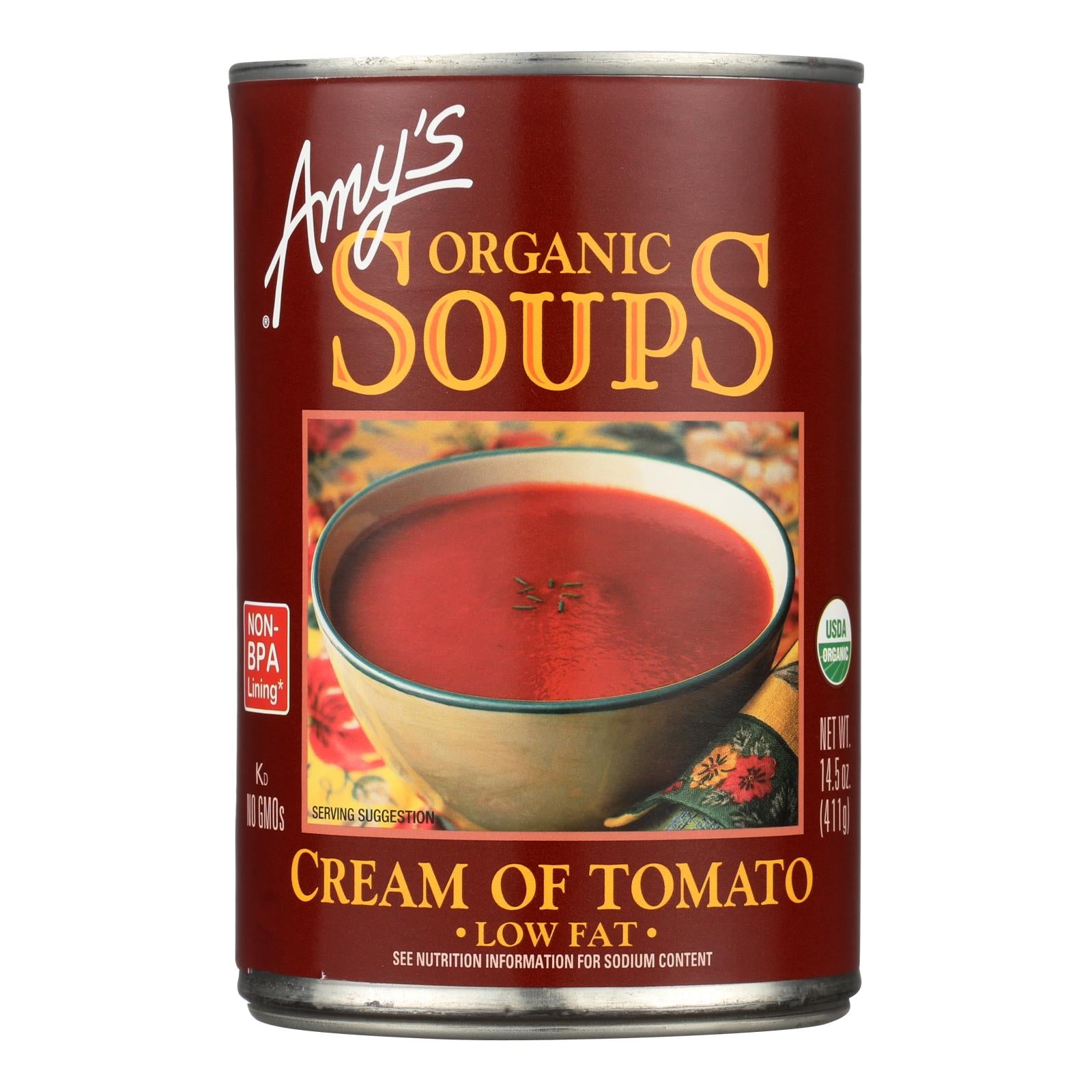 Amy's - Organic Low Fat Cream Of Tomato Soup - Case Of 12 - 14.5 Oz