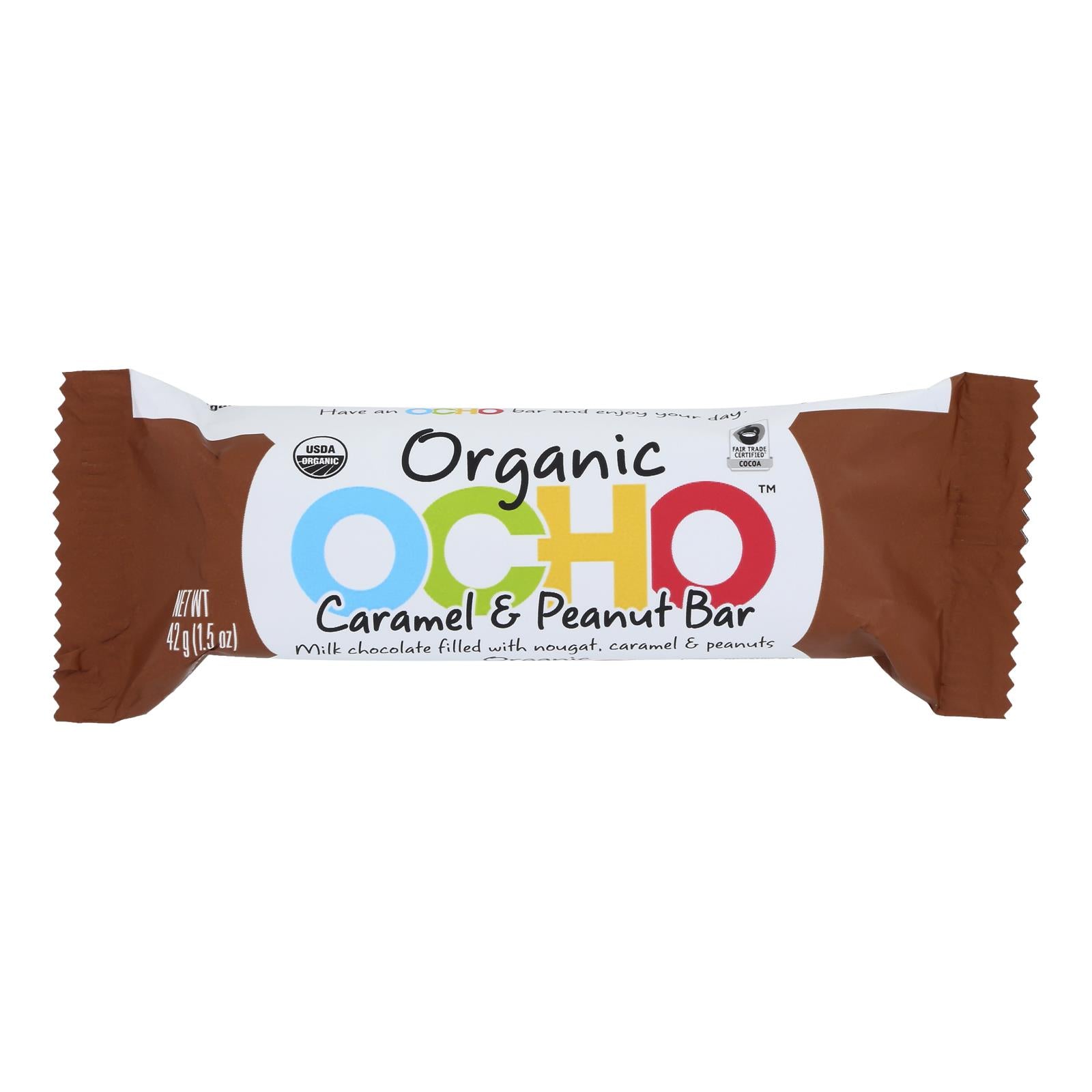 Ocho Candy - Candy Bar Crml/peanut - Case Of 12-1.5 Oz