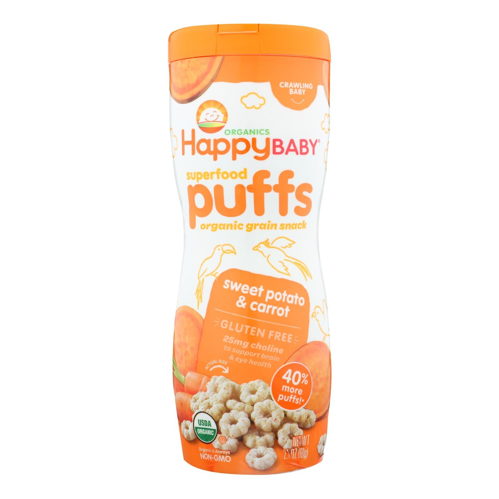 Happy Baby Happy Puffs Sweet Potato - 2.1 Oz - Case Of 6