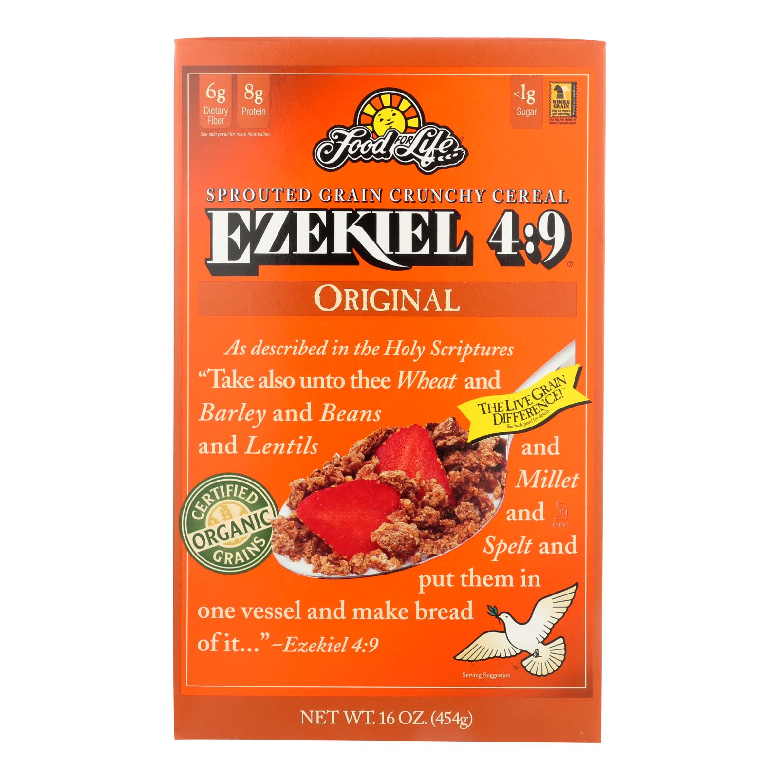 Food For Life Baking Co. Cereal - Organic - Ezekiel 4-9 - Sprouted Whole Grain - Original - 16 Oz - Case Of 6