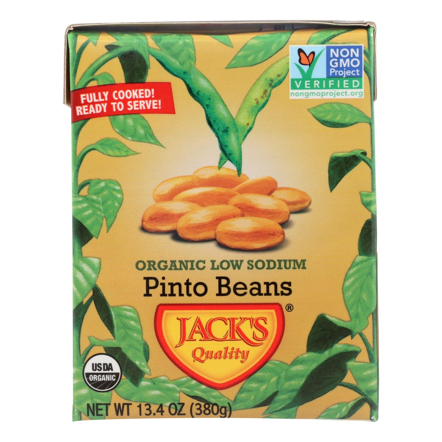 Jack's Quality Organic Low Sodium Pinto Beans - Case Of 8 - 13.4 Oz