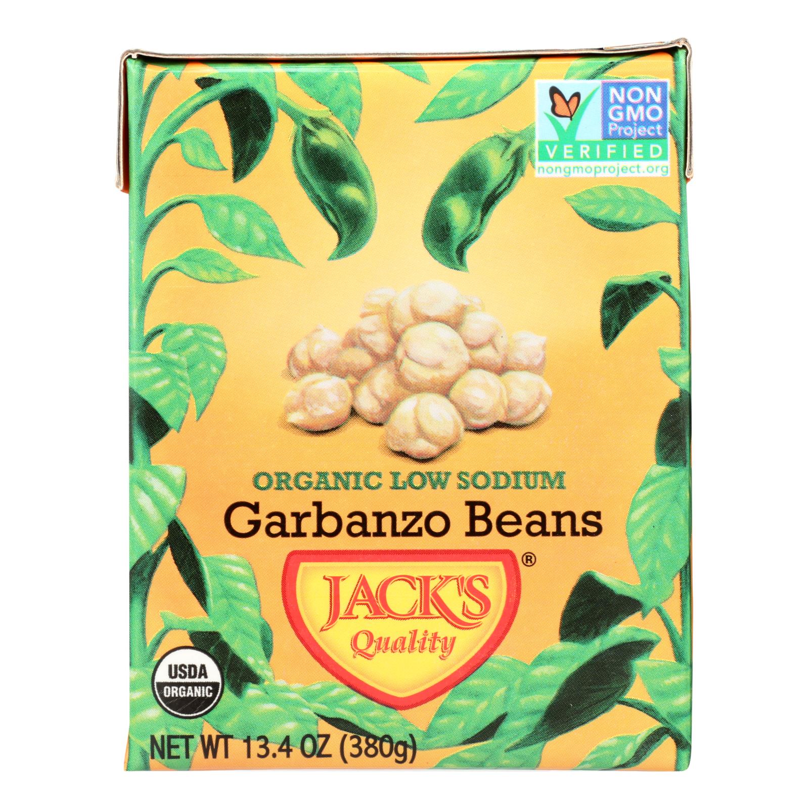 Jack's Quality Organic Garbanzo Beans - Low Sodium - Case Of 8 - 13.4 Oz