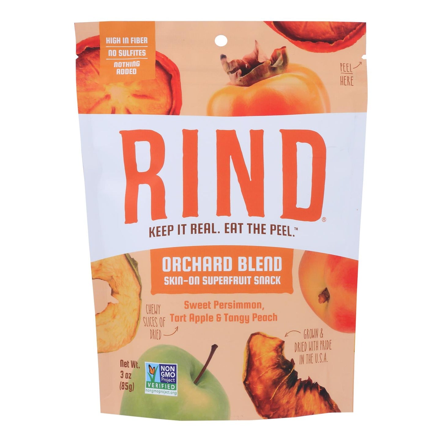 Rind Snacks - Dried Fruit Blend Orchard - Case Of 12 - 3 Oz