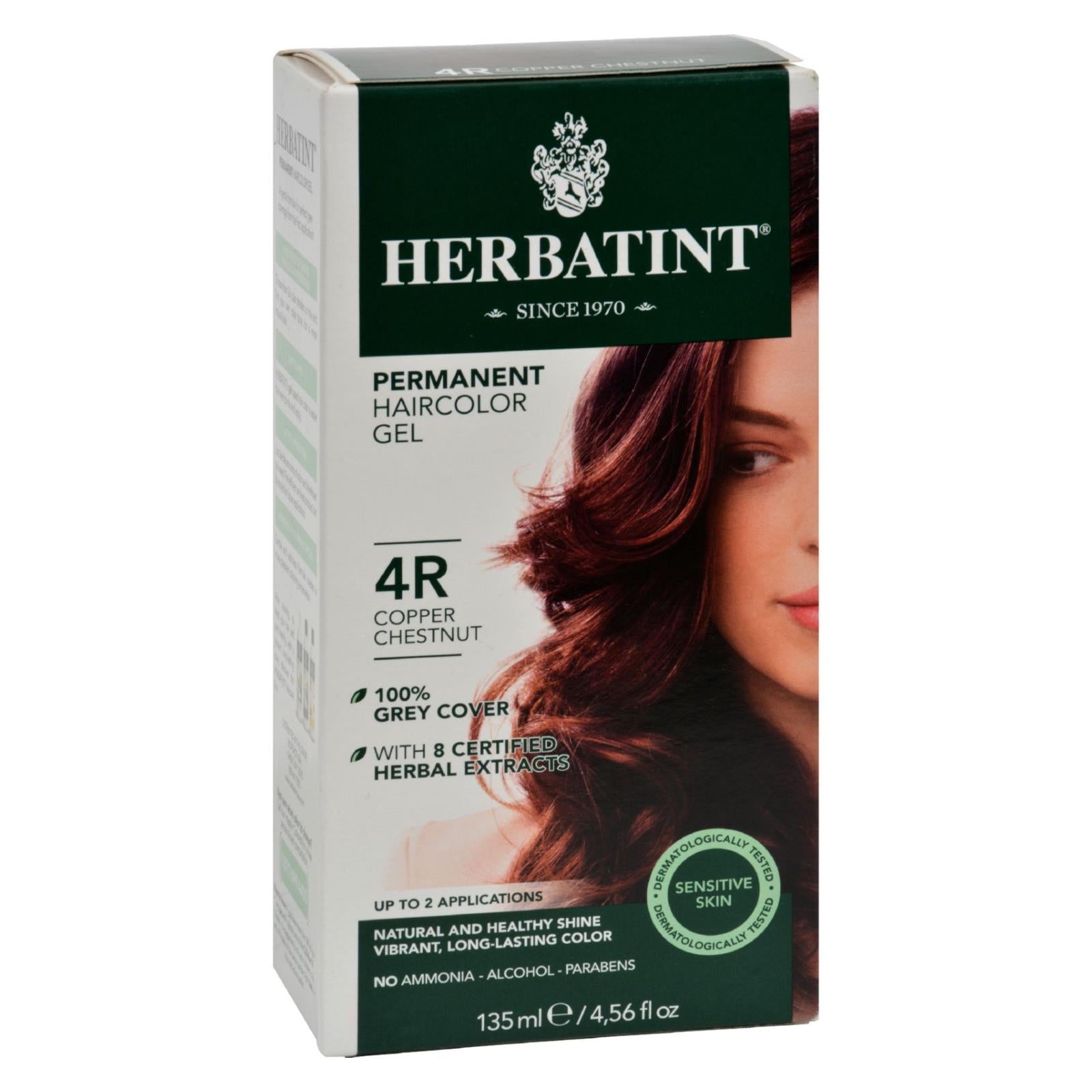 Herbatint Permanent Herbal Haircolour Gel 4r Copper Chestnut - 135 Ml