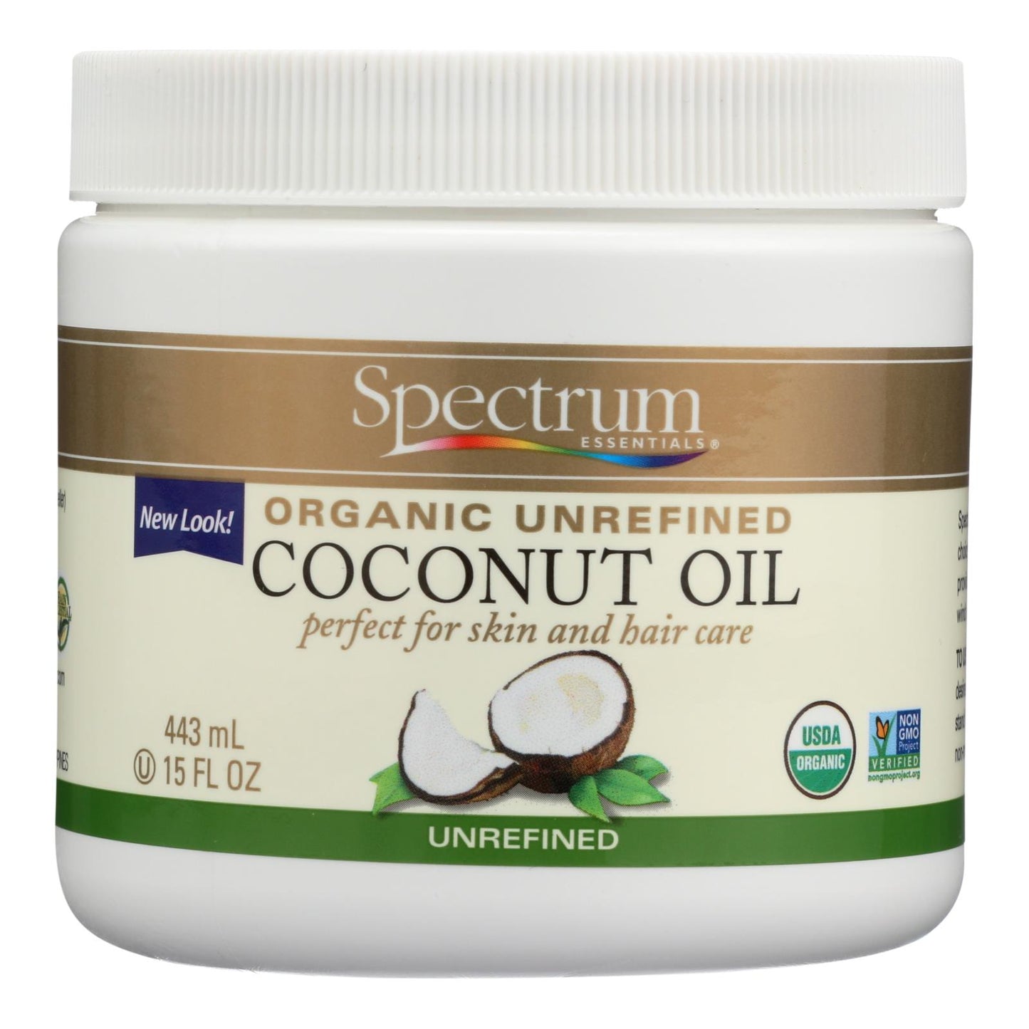 Spectrum Essentials Organic Coconut Oil - Unrefined - 15 Oz