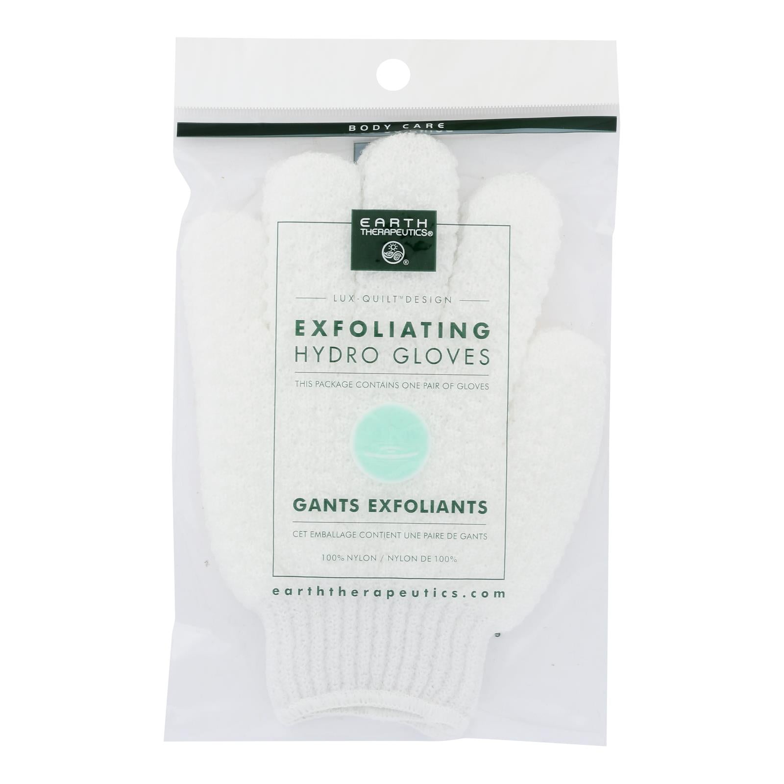 Earth Therapeutics Hydro Gloves - Exfoliating - White - 1 Pair