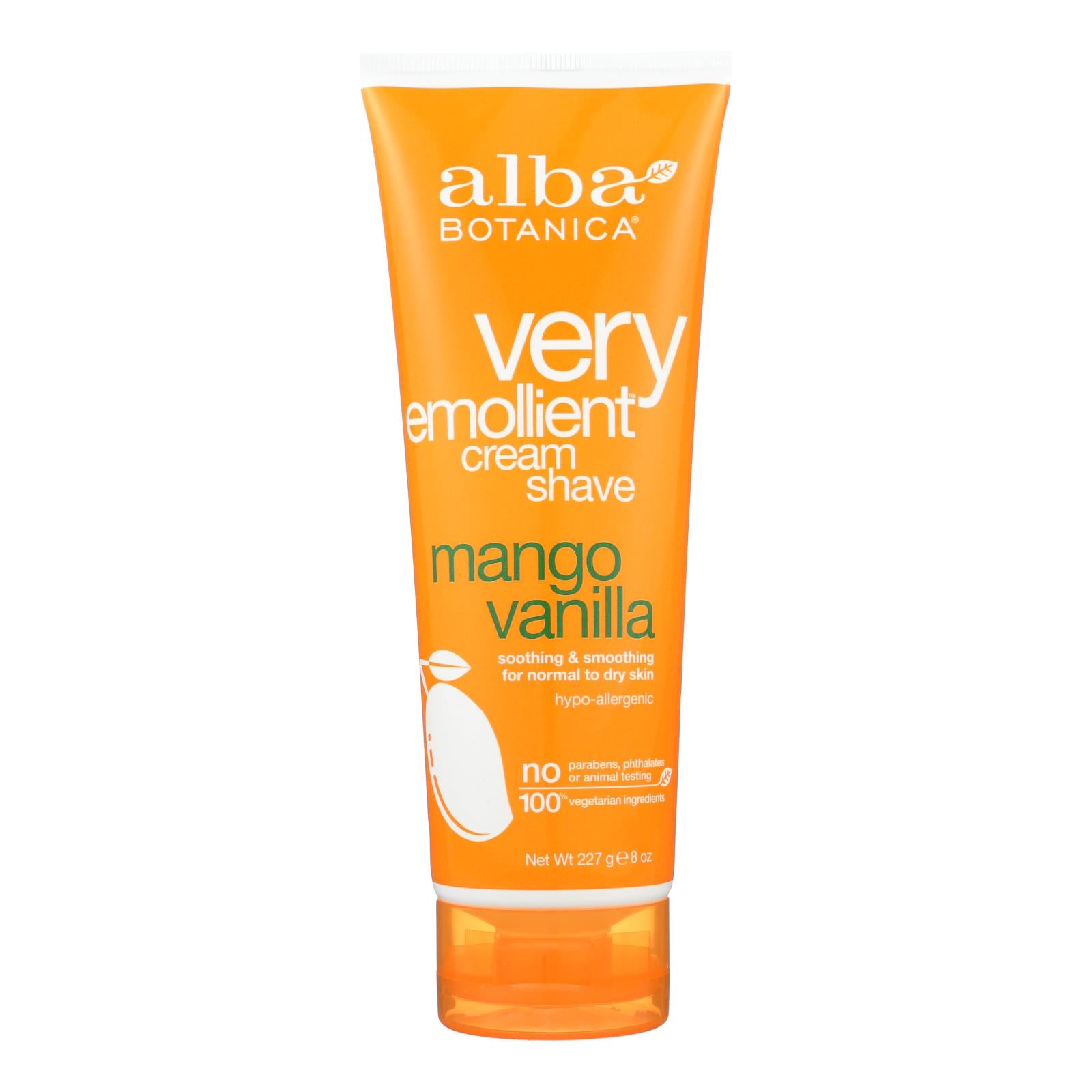 Alba Botanica - Very Emollient Cream Shave - Mango Vanilla - 8 Oz