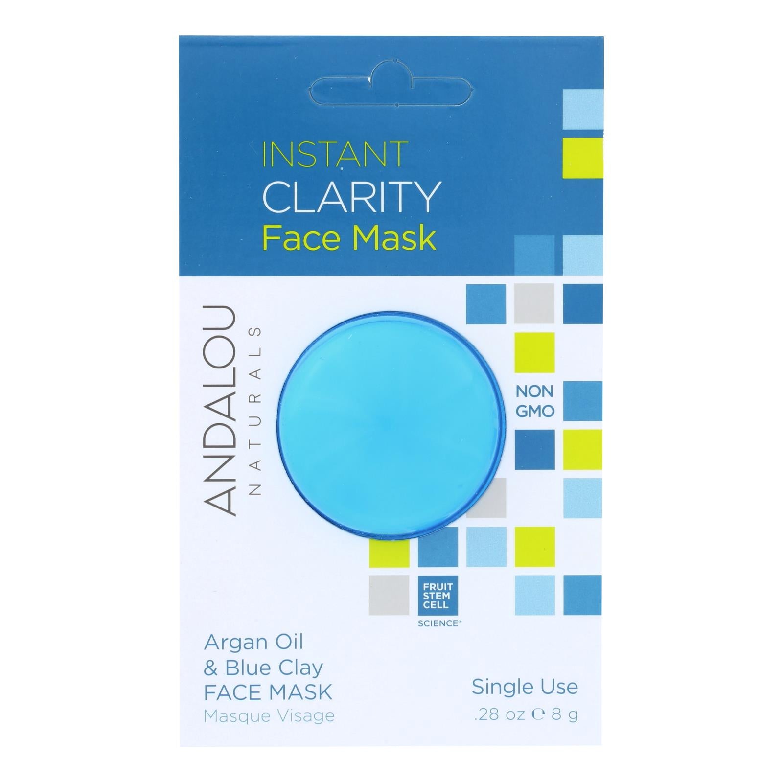 Andalou Naturals Instant Clarity Face Mask - Argan Oil & Blue Clay - Case Of 6 - 0.28 Oz