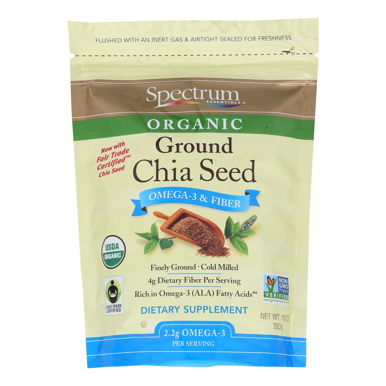 Spectrum Essentials Organic Chia Seed - Ground - 10 Oz