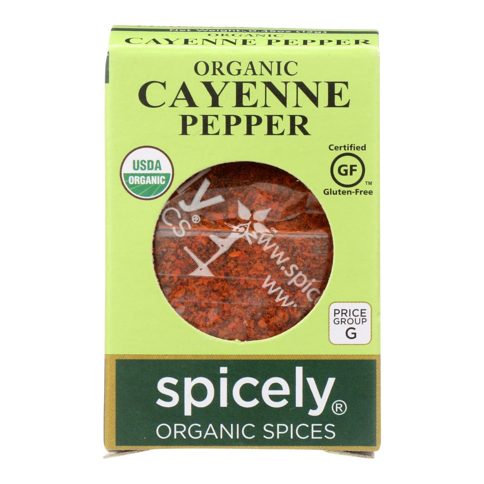 Spicely Organics - Organic Cayenne Pepper - Case Of 6 - 0.45 Oz.